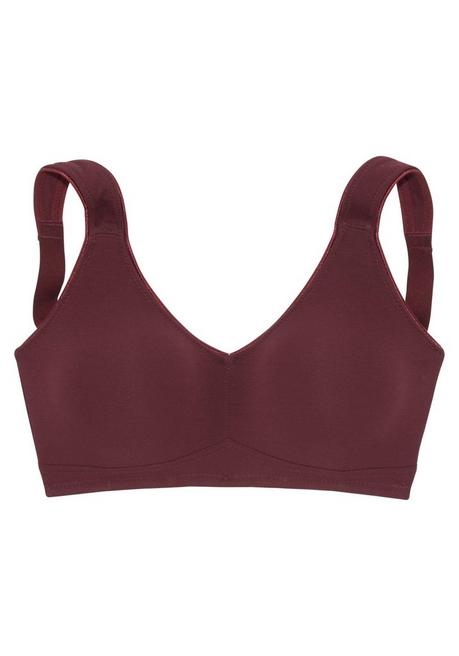 PETITE FLEUR Doppelpack Basic-BHs Ohne Bügel - Bordeaux+weiß Sheego