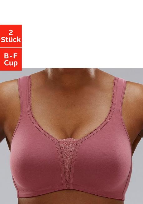 PETITE FLEUR Doppelpack BHs ohne Bügel - rosenholz+puder sheego