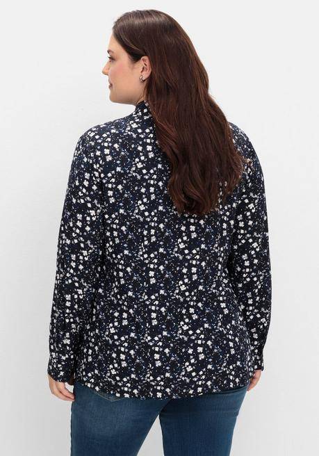 Sheego Doppelpack Blusen, Uni Und Gemustert, Aus Viskose - Schwarz+schwarz Bedruckt Sheego