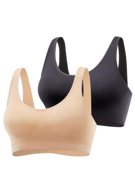 PETITE FLEUR Doppelpack Bralette-BHs - Hautfarben+schwarz Sheego