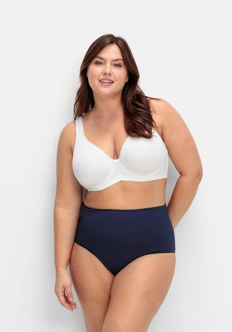 Sheego Doppelpack Bügel-BHs Mit Spitzenborten - Marine+weiß Sheego