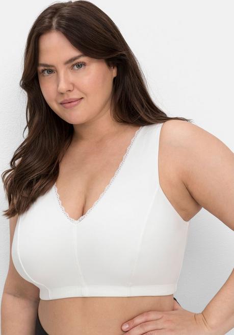 Sheego Doppelpack Bustiers Mit Spitzenbesatz - Schwarz+weiß Sheego