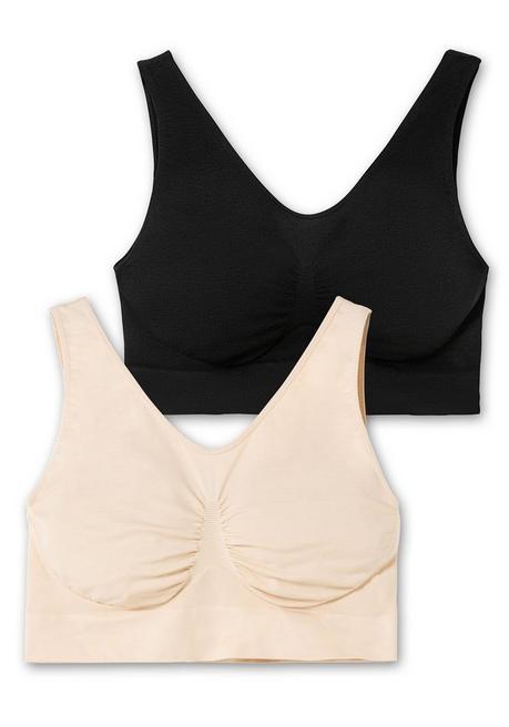 Sheego Doppelpack Bustiers, Nahtlose Verarbeitung - Hautfarben+schwarz Sheego