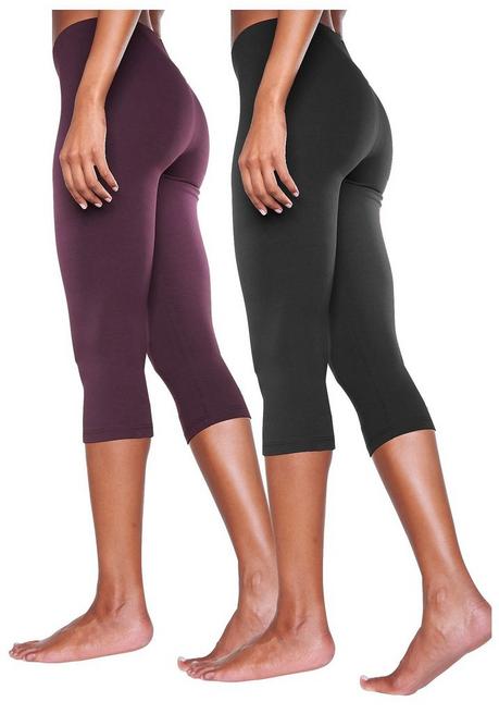 Vivance Active Doppelpack Capri-Leggings - Beere+schwarz Sheego