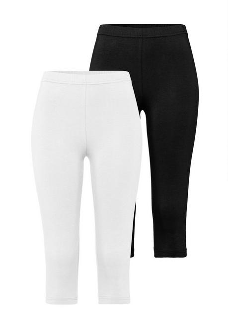 Vivance Active Doppelpack Capri-Leggings - Weiß+schwarz Sheego