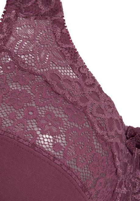 PETITE FLEUR Doppelpack Entlastungs-BHs Mit Spitze - Burgund+weiß Sheego