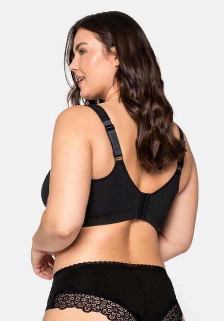 Sheego Doppelpack Entlastungs-BHs, Mit Stickerei-Spitze - Schwarz Sheego