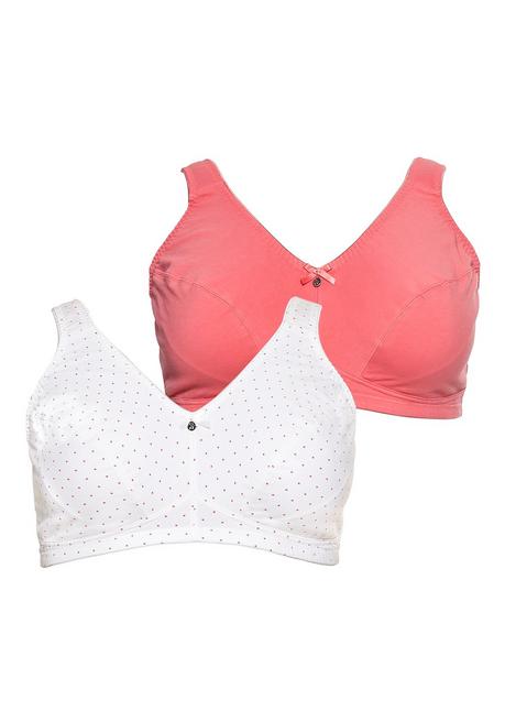 Sheego Doppelpack Entlastungs-BHs Ohne Bügel - Korallrot Sheego