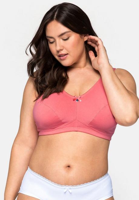 sheego Doppelpack Entlastungs-BHs ohne Bügel - korallrot sheego