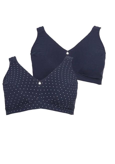 Sheego Doppelpack Entlastungs-BHs Ohne Bügel - Marine Sheego
