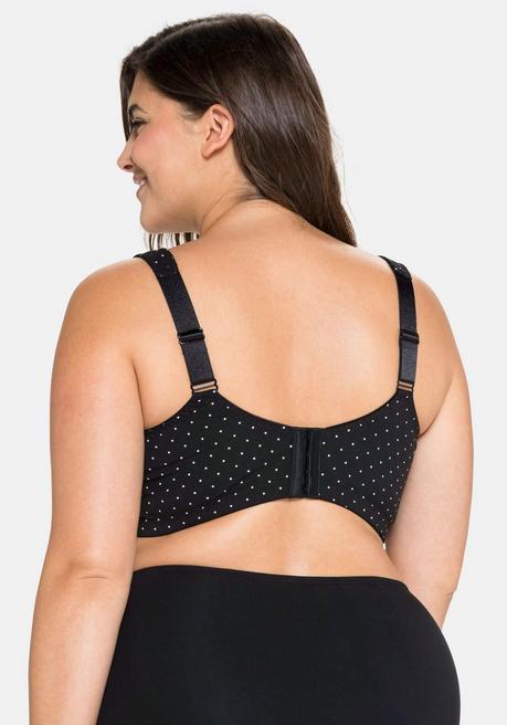 Sheego Doppelpack Entlastungs-BHs Ohne Bügel - Schwarz+schwarz Bedruckt Sheego