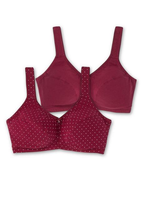 Sheego Doppelpack Entlastungs-BHs Ohne Bügel - Weinrot Sheego