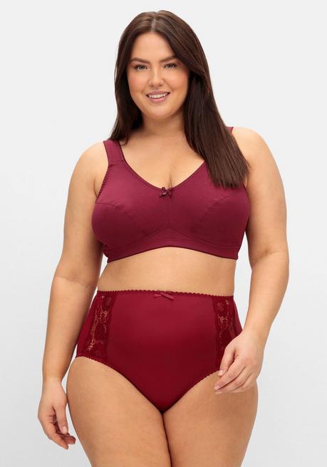 Sheego Doppelpack Entlastungs-BHs Ohne Bügel - Weinrot Sheego