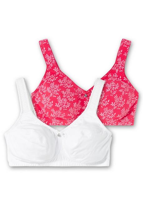 Sheego Doppelpack Entlastungs-BHs Ohne Bügel - Weiß+orchidee Sheego