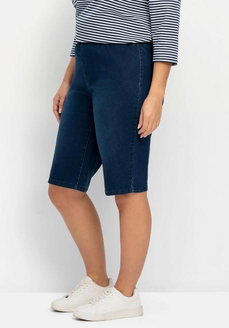 Sheego Doppelpack Jeans-Bermudas, Mit Gummibund - Blue Denim+dark Blue Denim Sheego