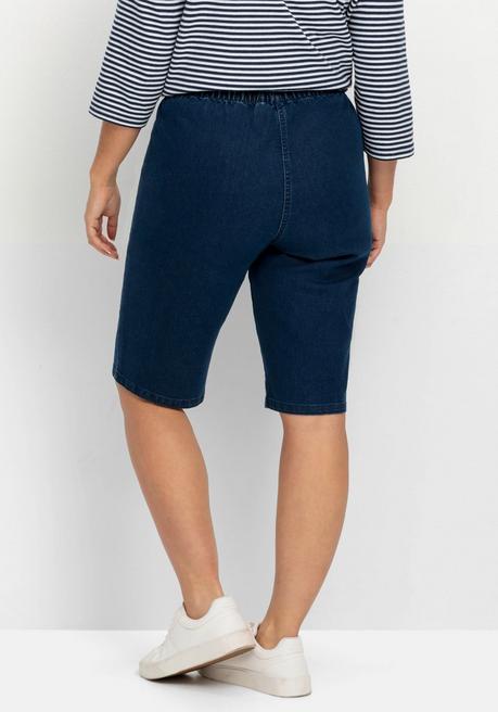 Sheego Doppelpack Jeans-Bermudas, Mit Gummibund - Blue Denim+dark Blue Denim Sheego