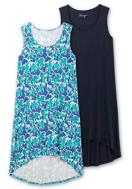 Sheego Doppelpack Jerseykleider In Leichter A-Linie - Tiefblau Sheego