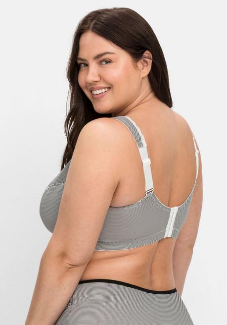 Sheego Doppelpack Komfort-BHs Ohne Bügel - Anthrazit+weiß Sheego