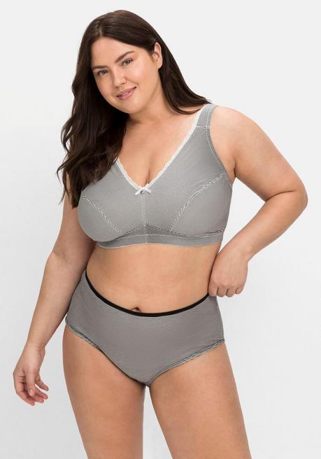 Sheego Doppelpack Komfort-BHs Ohne Bügel - Anthrazit+weiß Sheego