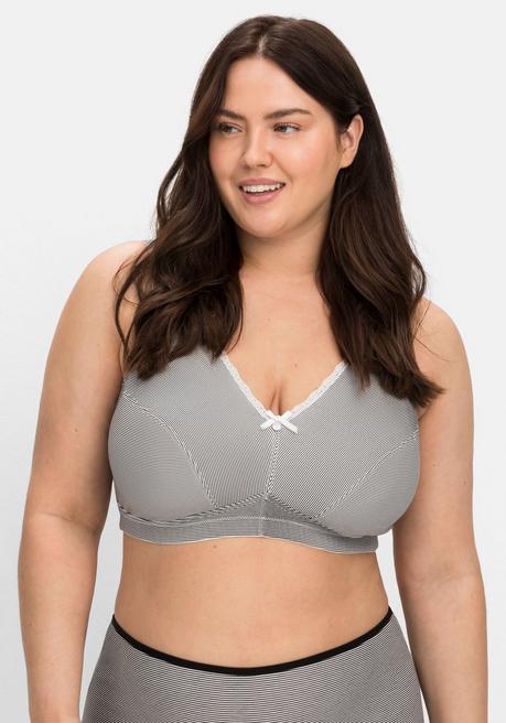 sheego Doppelpack Komfort-BHs ohne Bügel - anthrazit+weiß sheego