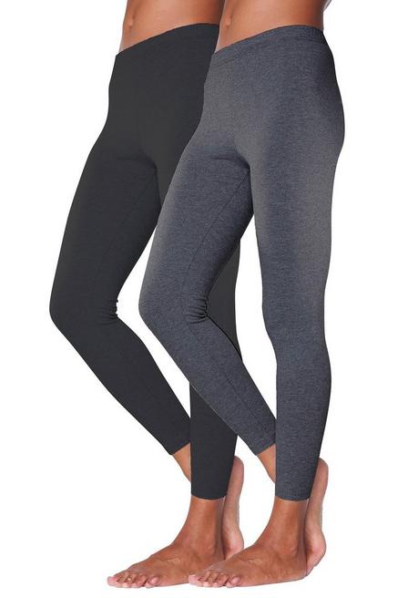 Vivance Active Doppelpack Leggings Mit Gummibund - Anthrazit+schwarz Sheego