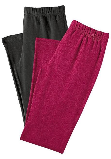 Vivance Active Doppelpack Leggings Mit Gummibund - Himbeere+schwarz Sheego
