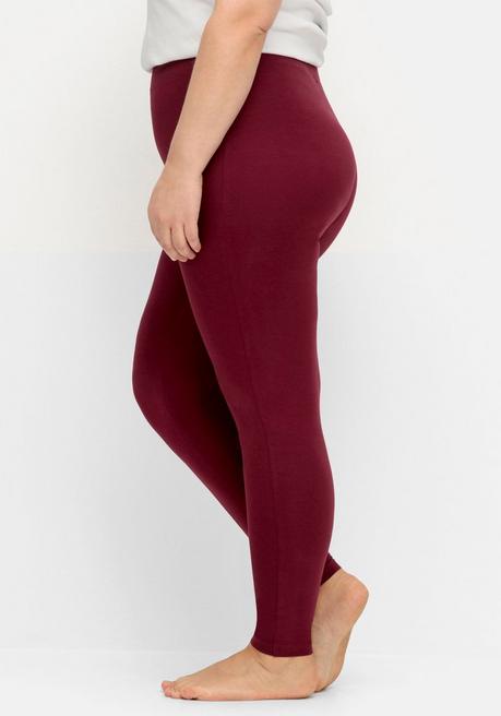 Sheego Doppelpack Leggings, Mit Stretchbund - Rot+schwarz Sheego