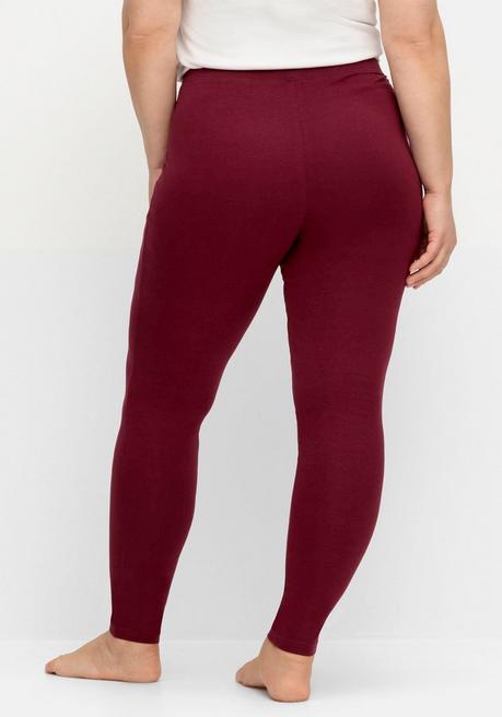 Sheego Doppelpack Leggings, Mit Stretchbund - Rot+schwarz Sheego