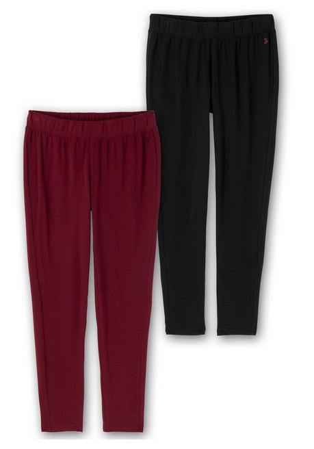 Sheego Doppelpack Leggings, Mit Stretchbund - Rot+schwarz Sheego