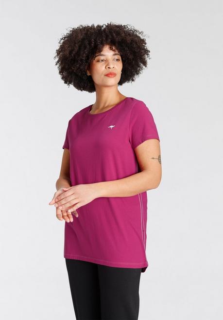 KangaROOS LM Doppelpack Longshirts Mit Rundhalsausschnitt - Schwarz+fuchsia Sheego