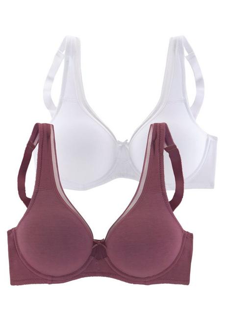 PETITE FLEUR Doppelpack Minimizer-BHs - Burgund+weiß Sheego