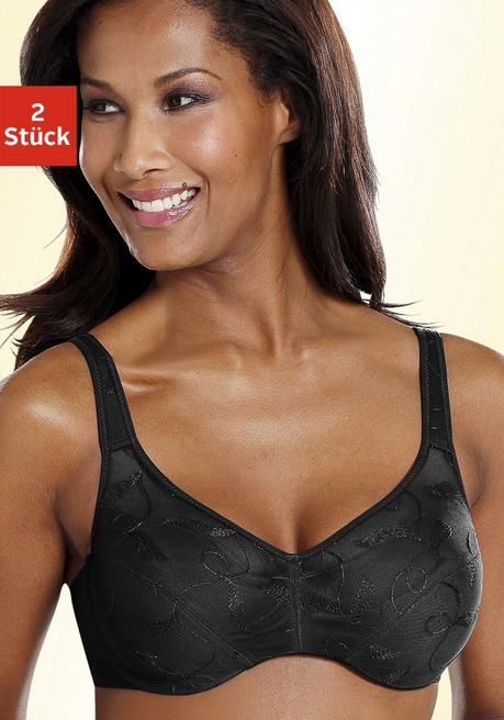 PETITE FLEUR Doppelpack Minimizer-BHs Mit Unterlegten Cups - Puder+schwarz Sheego