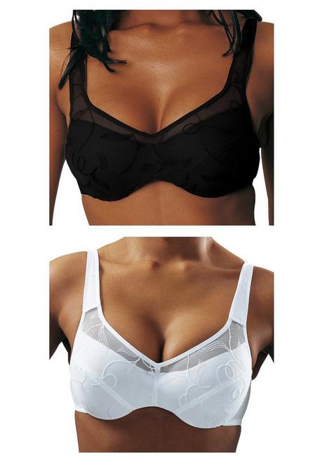 PETITE FLEUR Doppelpack Minimizer-BHs Mit Unterlegten Cups - Schwarz+weiß Sheego