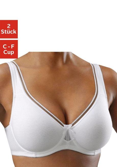 PETITE FLEUR Doppelpack Minimizer-BHs - Weiß+marine Sheego