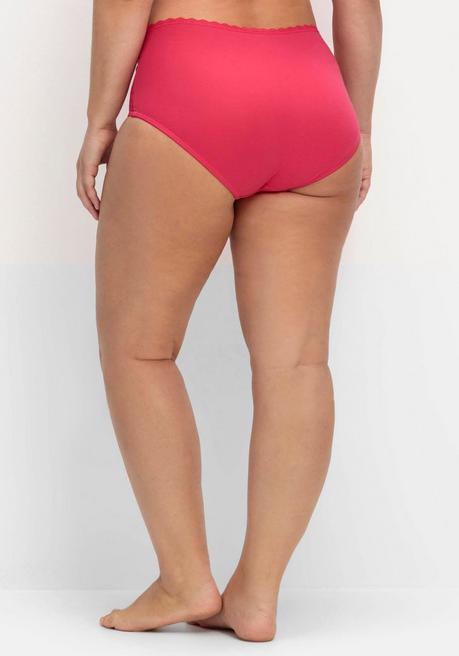 Sheego Doppelpack Pantys Mit Hoher Taille Und Spitzendetails - Graphit+orchidee Sheego