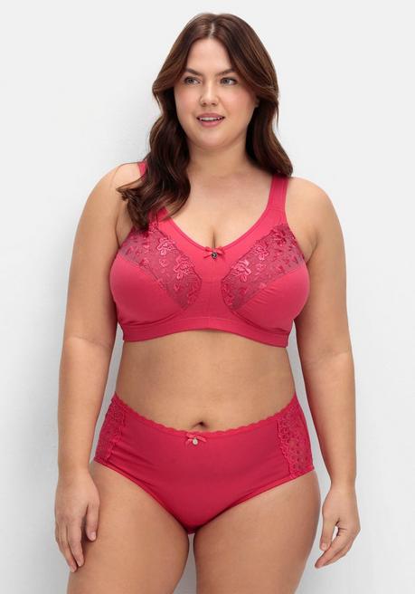 Sheego Doppelpack Pantys Mit Hoher Taille Und Spitzendetails - Graphit+orchidee Sheego