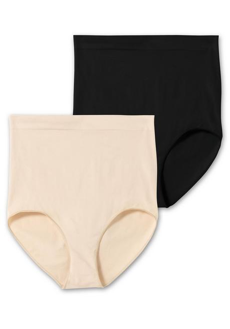 Sheego Doppelpack Shaping-Formslips, Extrahohe Taille - Hautfarben+schwarz Sheego