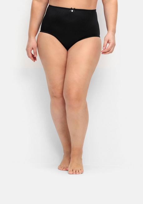 Sheego Doppelpack Slips Mit Spitze Und Shapingeinsatz - Schwarz+schwarz Sheego