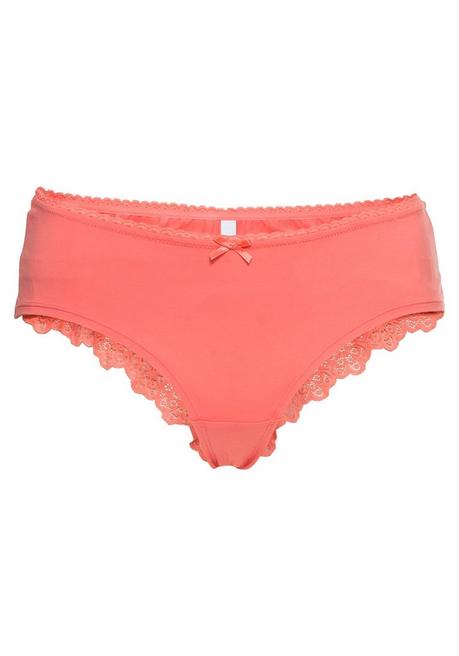 Sheego Doppelpack Slips Mit Spitzeneinsätzen - Koralle+weiß Sheego