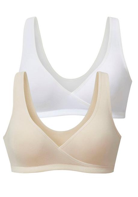 PETITE FLEUR Doppelpack Soft-BHs - Puder+weiß Sheego