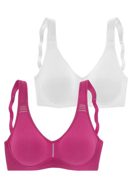 PETITE FLEUR Doppelpack T-Shirt-BHs - Beere+weiß Sheego