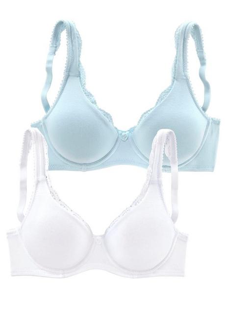 PETITE FLEUR Doppelpack T-Shirt-BHs - Hellblau+weiß Sheego