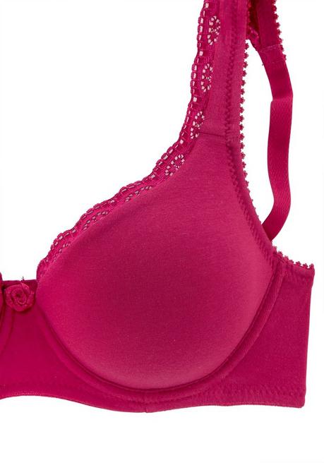 PETITE FLEUR Doppelpack T-Shirt-BHs - Rubinrot+weiß Sheego