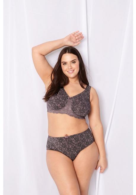 NUANCE Entlastungs-BH Mit Jacquardspitze - Taupe-schwarz Sheego