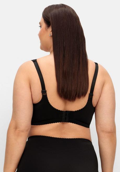 Sheego Entlastungs-BH Mit Transparenter Spitze, Ohne Bügel - Schwarz Sheego