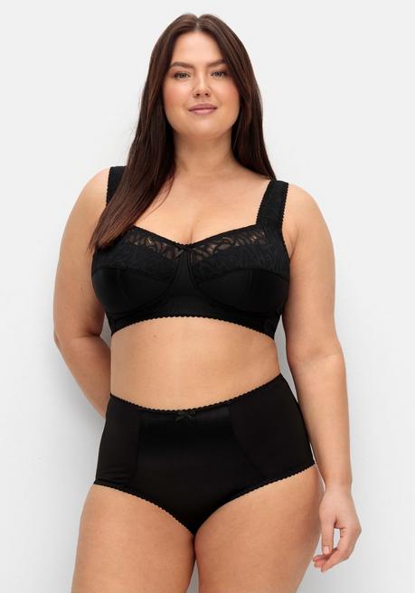 Sheego Entlastungs-BH Mit Transparenter Spitze, Ohne Bügel - Schwarz Sheego