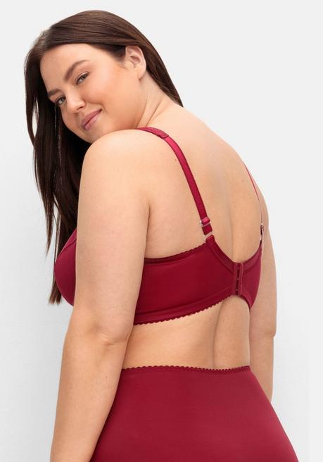 Sheego Entlastungs-BH Ohne Bügel, In Satinoptik - Weinrot Sheego
