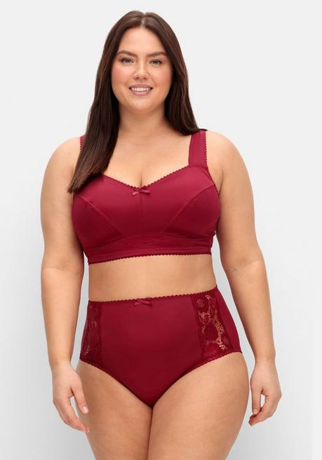 Sheego Entlastungs-BH Ohne Bügel, In Satinoptik - Weinrot Sheego