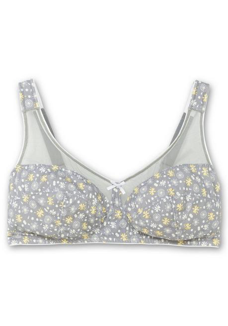 Wäschepur Entlastungs-BH Ohne Bügel, Mit Blümchenprint - Grau Bedruckt Sheego