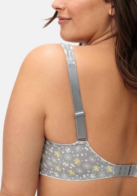 Wäschepur Entlastungs-BH Ohne Bügel, Mit Blümchenprint - Grau Bedruckt Sheego